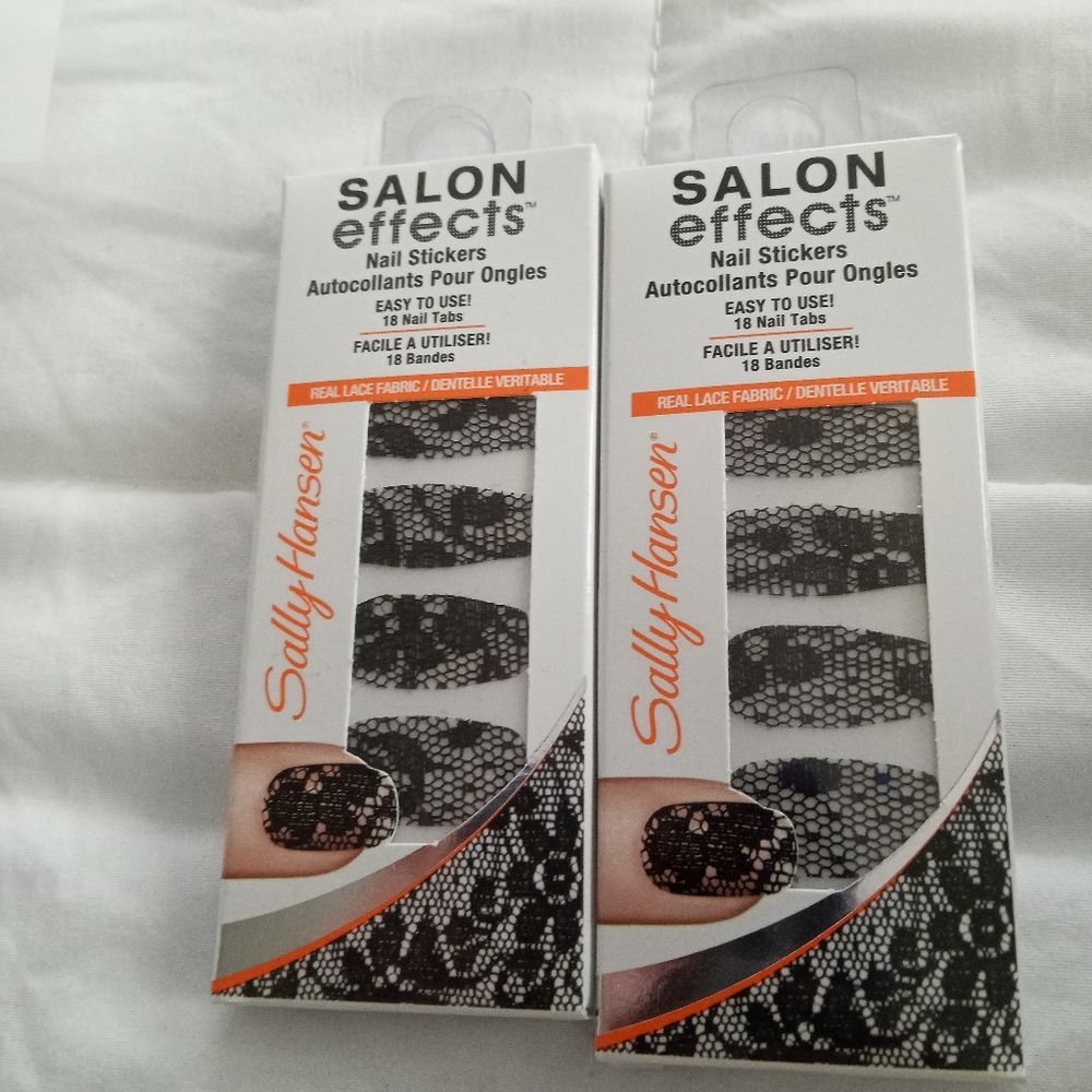 Sally Hansen black lace Gothic nail stickers accents